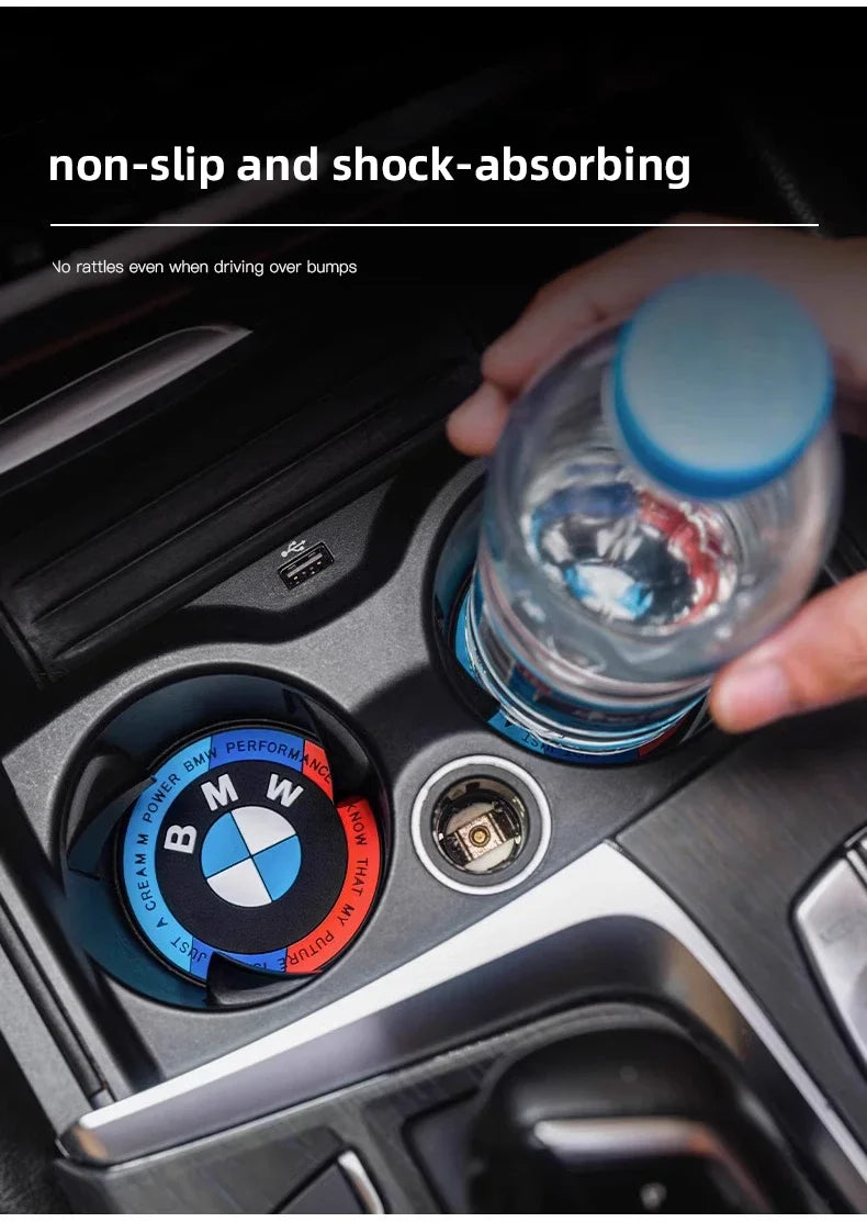 BMW Silicone Anti-Slip Car Coaster / Cup Mat 2-Piece Set for 1 / 3 / 4 / 5 Series, X3 / X5 / X7 (F20 / F40 / G01 / G02 / G05 / G22 / G30 / G32)