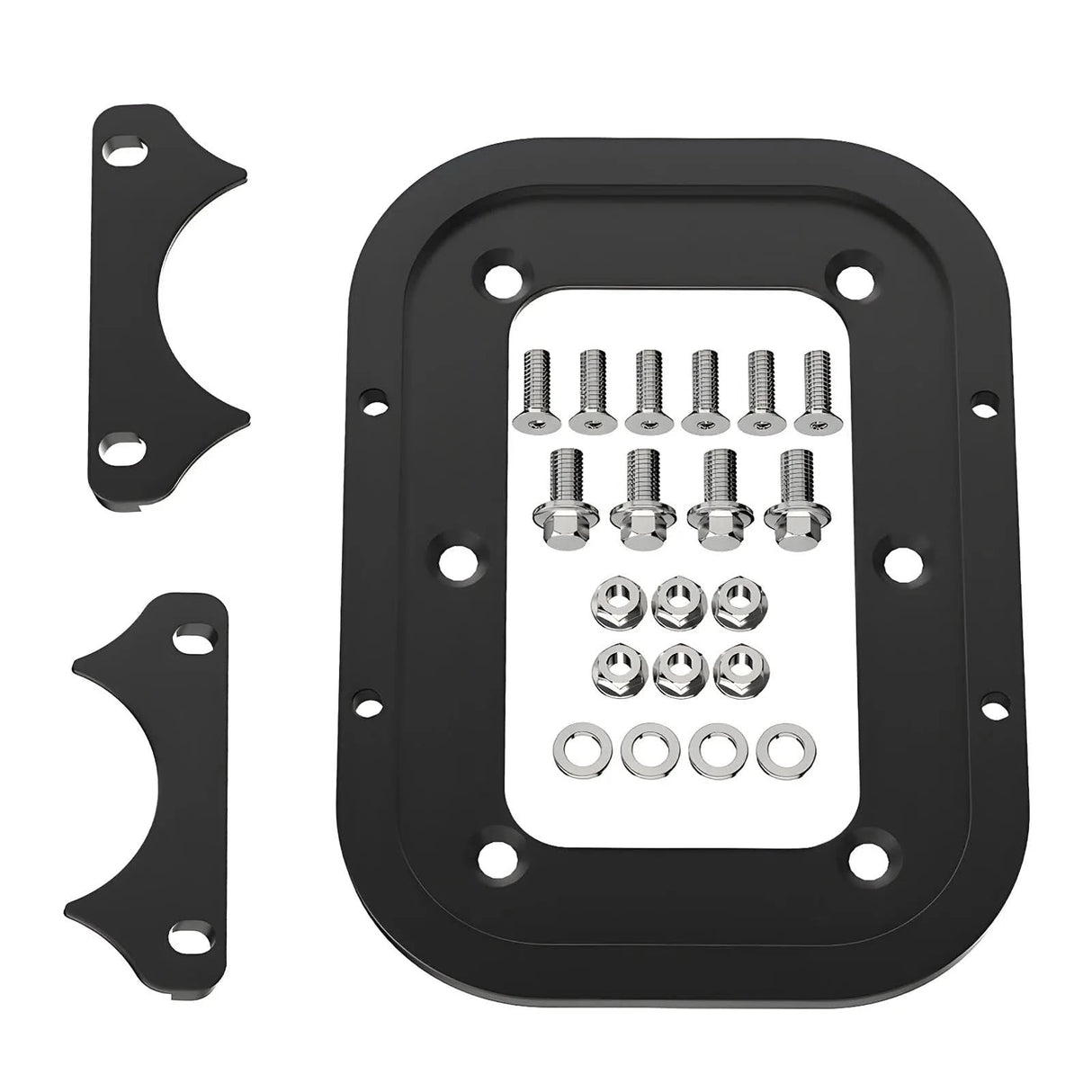 CNC 6061-T6 Aluminum Battery Relocation Tray & Hold Down – Universal 34/78 Size (Anodized Black)