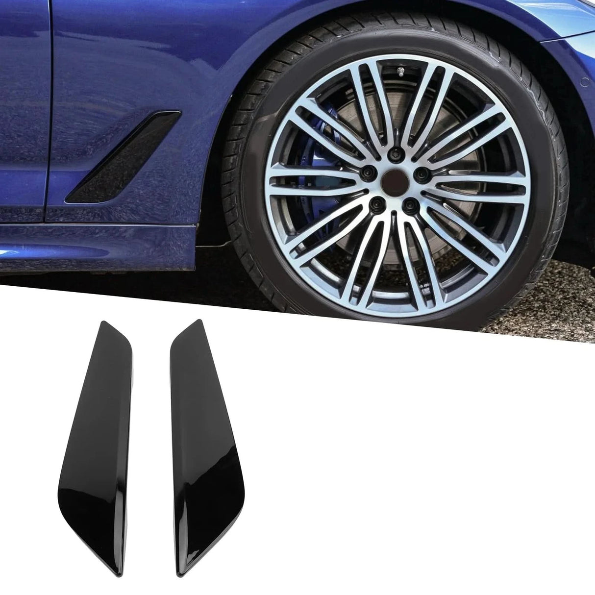 Front Side Air Duct Wing Trim Set for BMW 5 Series G30 G31 (2017–2023) – Gloss Black