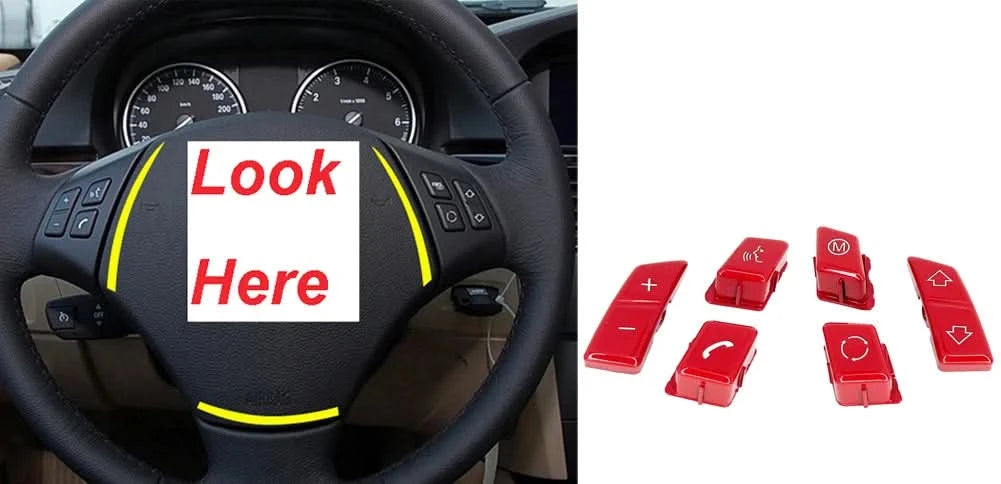 Steering Wheel M Button Replacement Cover for BMW 3 Series E90 E92 E93 M3, 1 Series E81–E88 & X1 E84 (2006–2013)