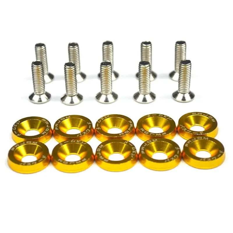 M6x20 Aluminum Bolt & Fender Washer Kit – Universal Engine Bay Fastener Set (10-Piece)