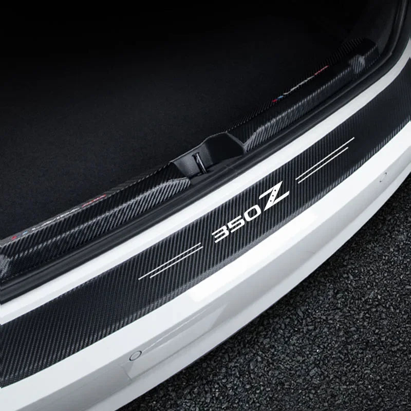Luminous Carbon Fiber Door Sill Protectors for Nissan 350Z – Anti-Kick Threshold Scuff Plate Stickers