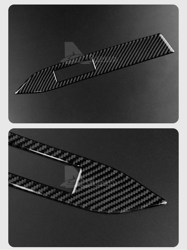 Ford Mustang Carbon Fiber Dashboard Trim Strips – Interior Accent Set (2015–2022, LHD)