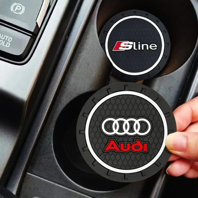 Audi Interior Cup Holder Anti-Slip Coasters – Silicone Mat Set (A & Q Series)