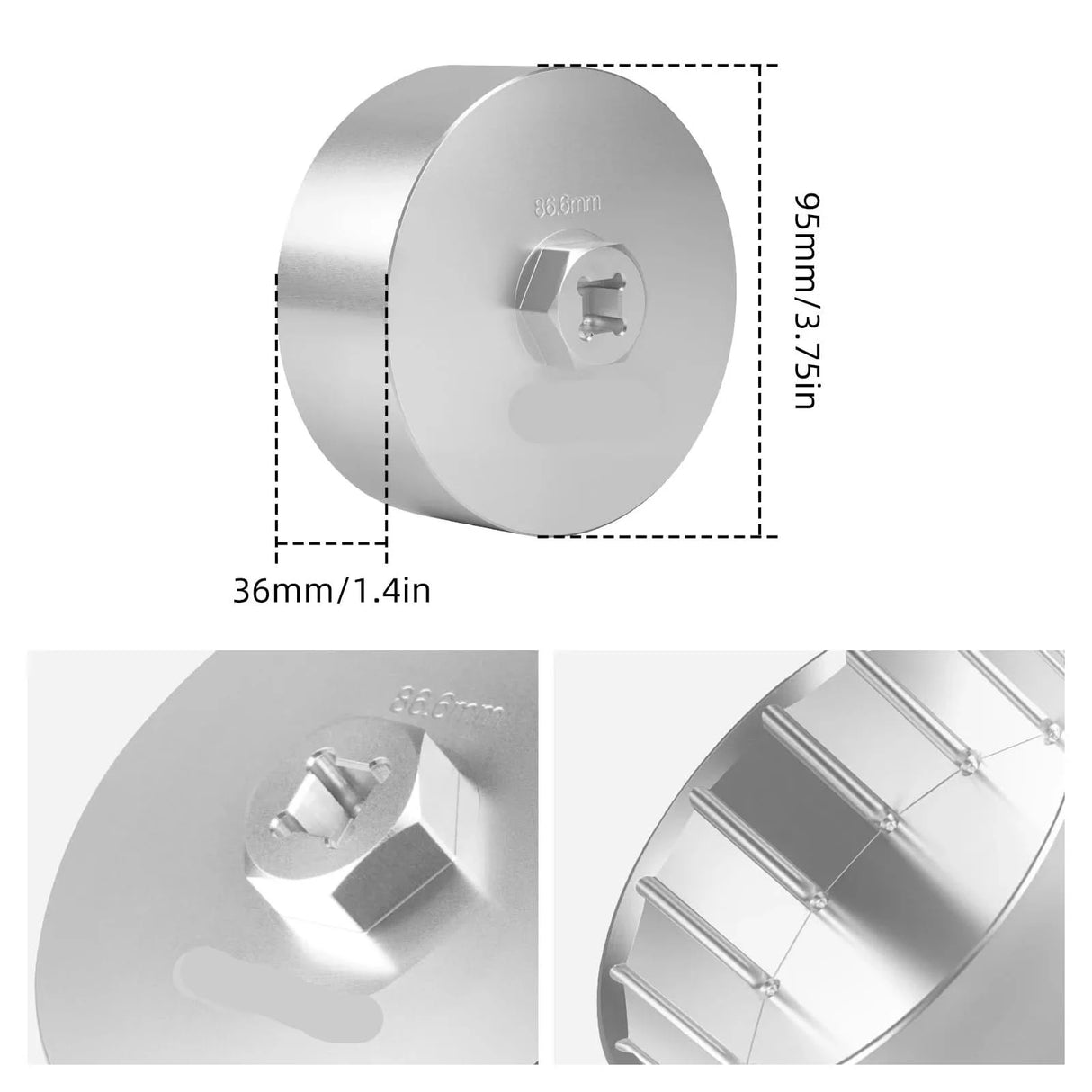 Billet Oil Filter Cap Wrench Tool – BMW N20 / N26 / N51 / N52 / N54 / N55 / S55 Engines (86mm, 16-Flute)