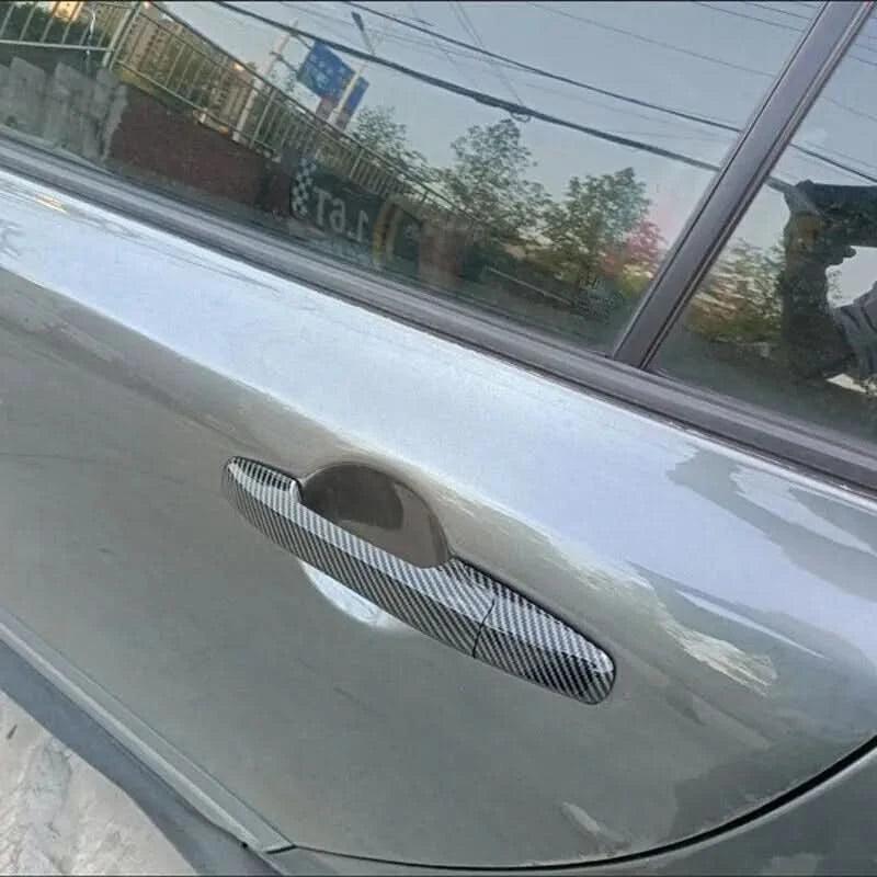 Carbon Fiber Style Exterior Door Handle Cover Trim for Honda Civic 2006–2011 & Pilot 2009–2015 – ABS Protective Molding Set