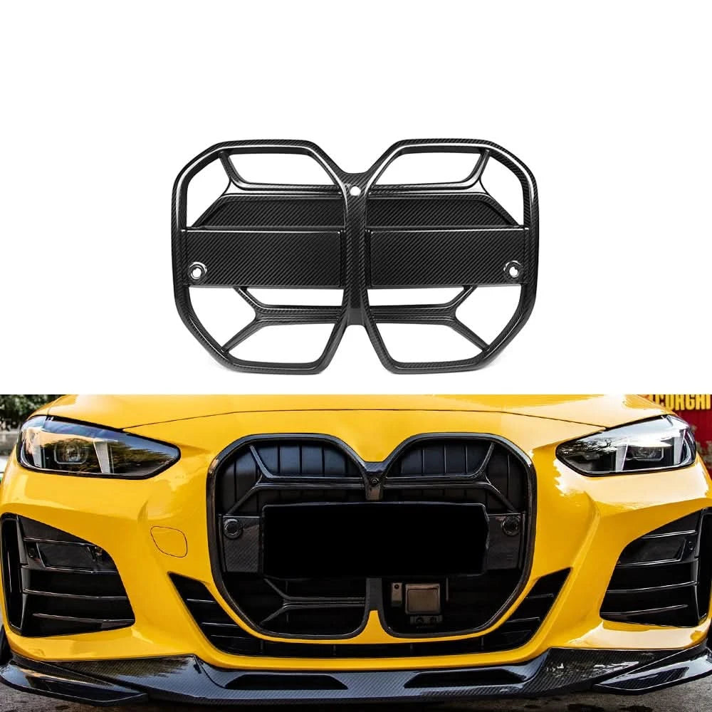 BMW i4 / 4 Series G26 Dry Carbon Fiber Front Grille – OEM-Style Replacement (2021+)