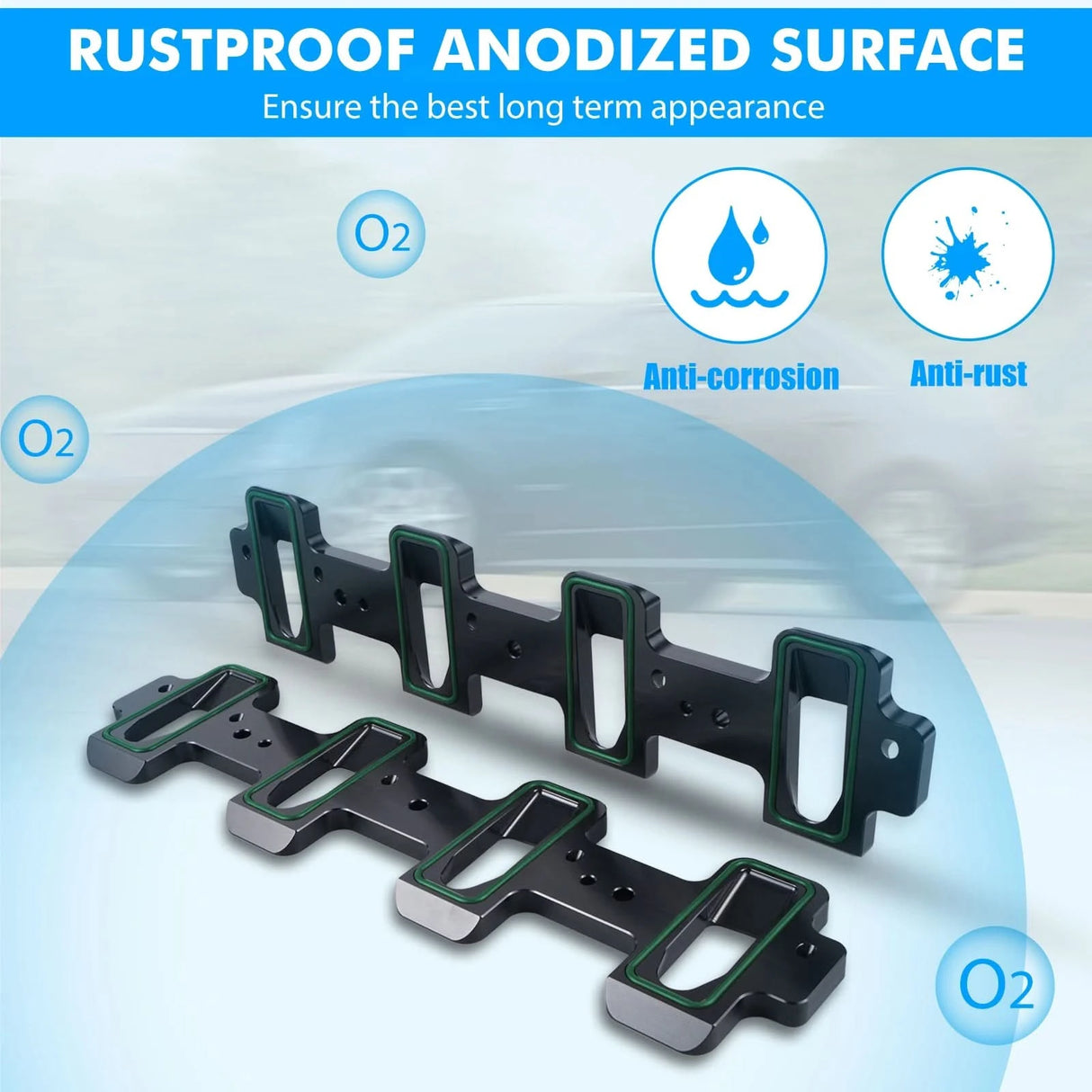 LS Cathedral-to-Rectangle Port Intake Manifold Adapter Plates (LS1 / LSA / LSX)