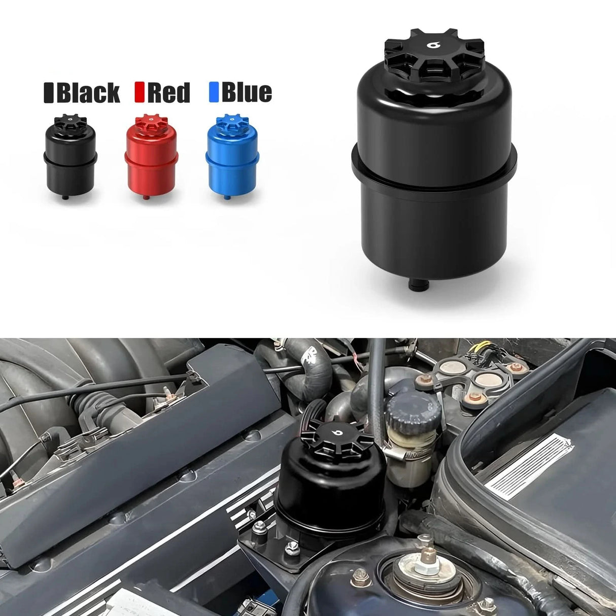 Billet Aluminum Power Steering Reservoir Upgrade – BMW E30 / E36 / E46 / E9X / E39 / E60 / Z3 / Z4