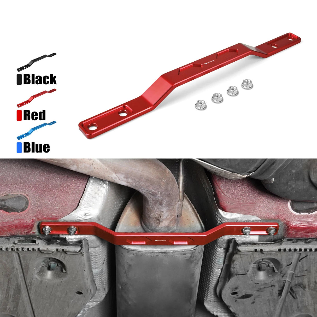 Billet Rear Tunnel Brace – MQB Platform (FWD & AWD) | Golf MK7 / MK8, A3, Q2, Leon, Octavia | Replaces 5Q0802128