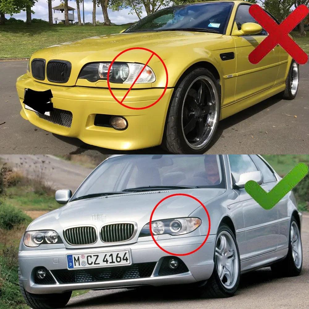 Headlight Lens Replacement for BMW E46 Coupe/Convertible (2003–2006 LCI) – Clear Polycarbonate