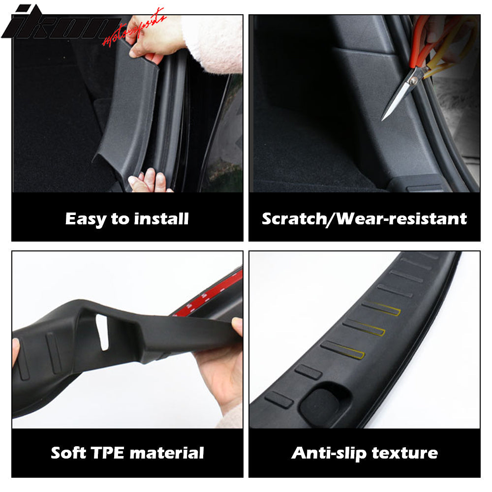 2020-2023 Tesla Model Y Black Rear Trunk Bumper Sill Guard TPE + PP