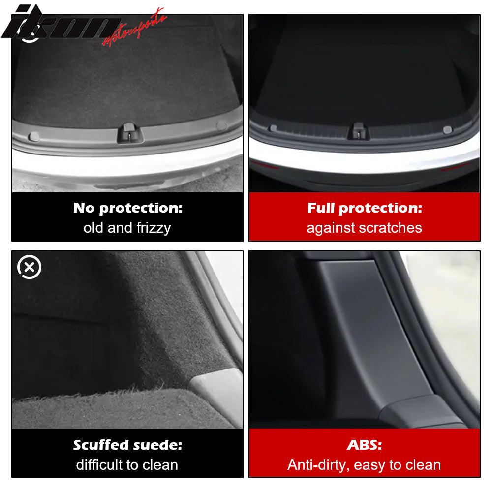 2020-2023 Tesla Model Y Black Rear Trunk Bumper Sill Guard TPE + PP