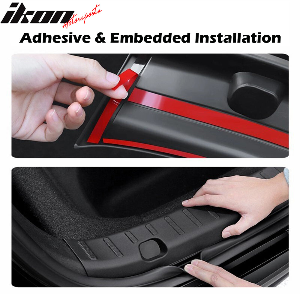 2020-2023 Tesla Model Y Black Rear Trunk Bumper Sill Guard TPE + PP