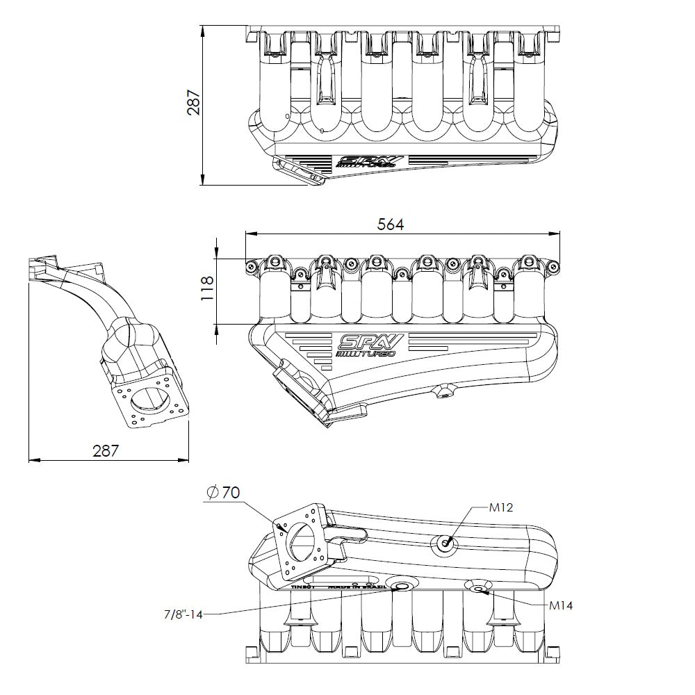 BMW E36 325 328 M3 (M50/M52) CAST ALUMINUM INTAKE MANIFOLD WITHOUT THROTTLE BOLT HOLES