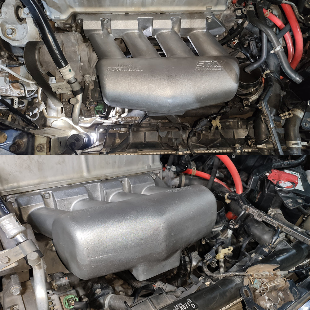 Intake manifold for 8th gen Honda Civic SI (K20 engine) - 8 injectors - Mustang throttle - Black