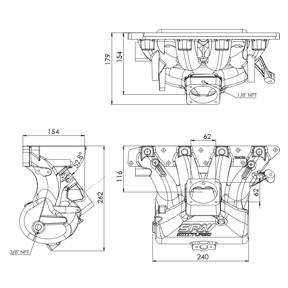 HIGH FLOW INTAKE MANIFOLD OPEL / VAUXHALL / CHEVY EURO ASTRA ZAFIRA VXR GSi VX220 Z20LEH Z20LET Z20LER - BLACK