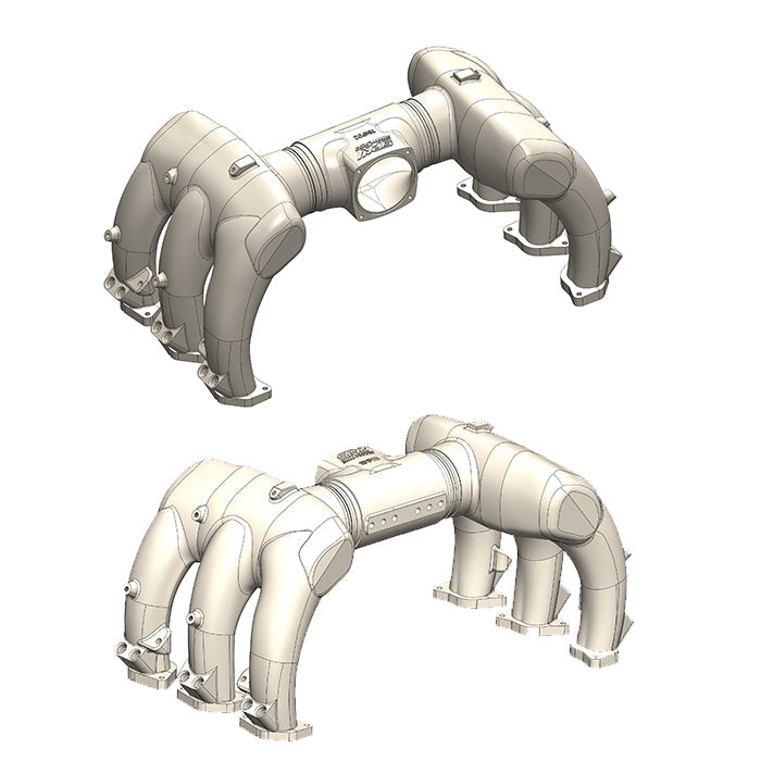 Cast Aluminum Intake Manifold and Plenum upgrade for Porsche 911 997.1 Turbo/GT2 - 12 injectors