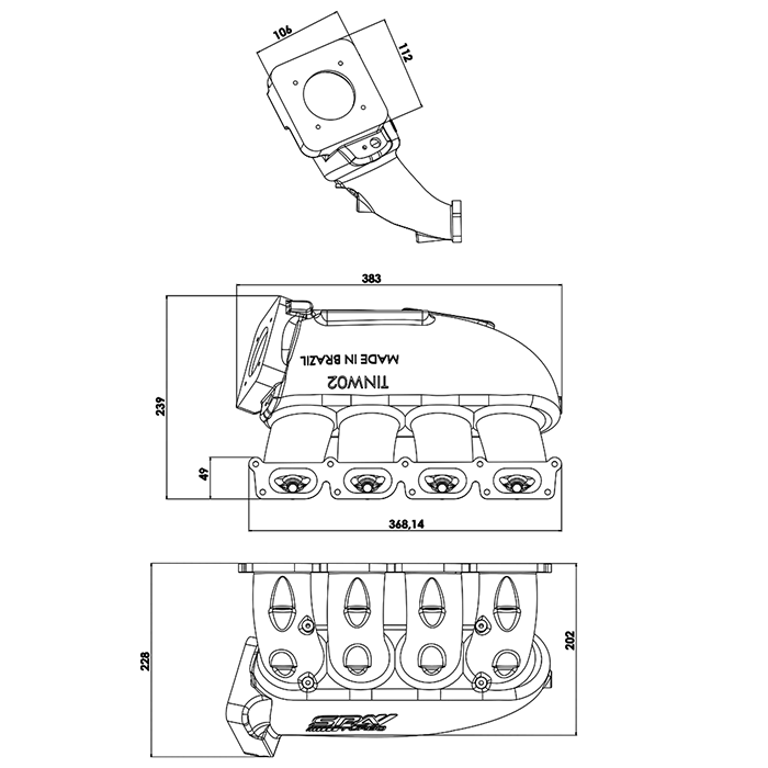 Intake Manifold for transverse VW/AUDI 1.8T - 4 injectors Fuel Rail Kit (right side without throttle bolt holes)
