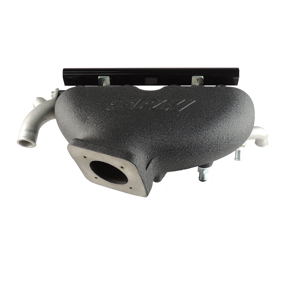 Cast Aluminum Intake Manifold for longitudinal VW/AUDI 1.8T with 4 injectors Fuel Rail Kit (OEM throttle) Black