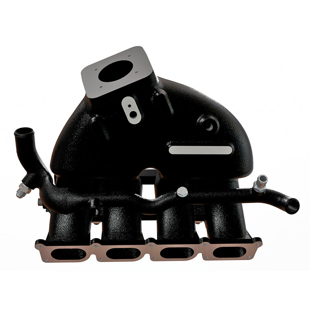 Cast Aluminum Intake Manifold for longitudinal VW/AUDI 1.8T with 8 injectors Fuel Rail Kit (OEM throttle) Black