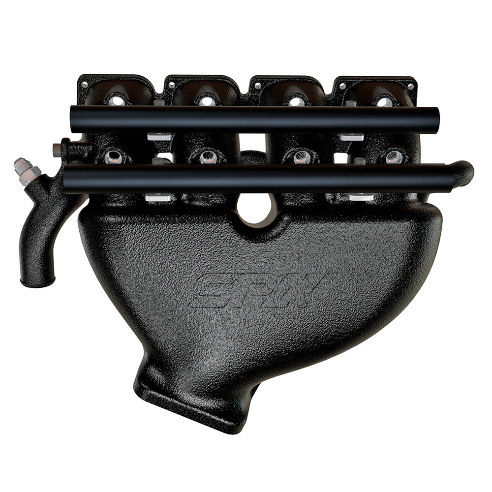 Cast Aluminum Intake Manifold for longitudinal VW/AUDI 1.8T with 8 injectors Fuel Rail Kit (OEM throttle) Black