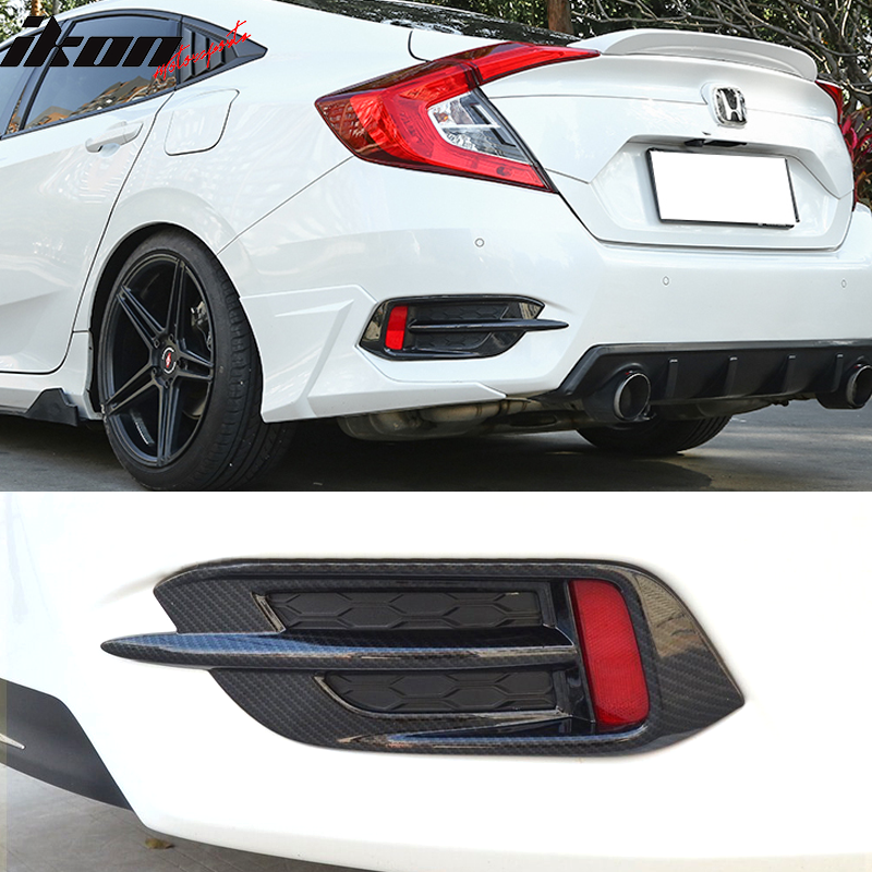 2016-2021 Honda Civic Sedan 10th Gen Print Rear Fog Lights Cover CF