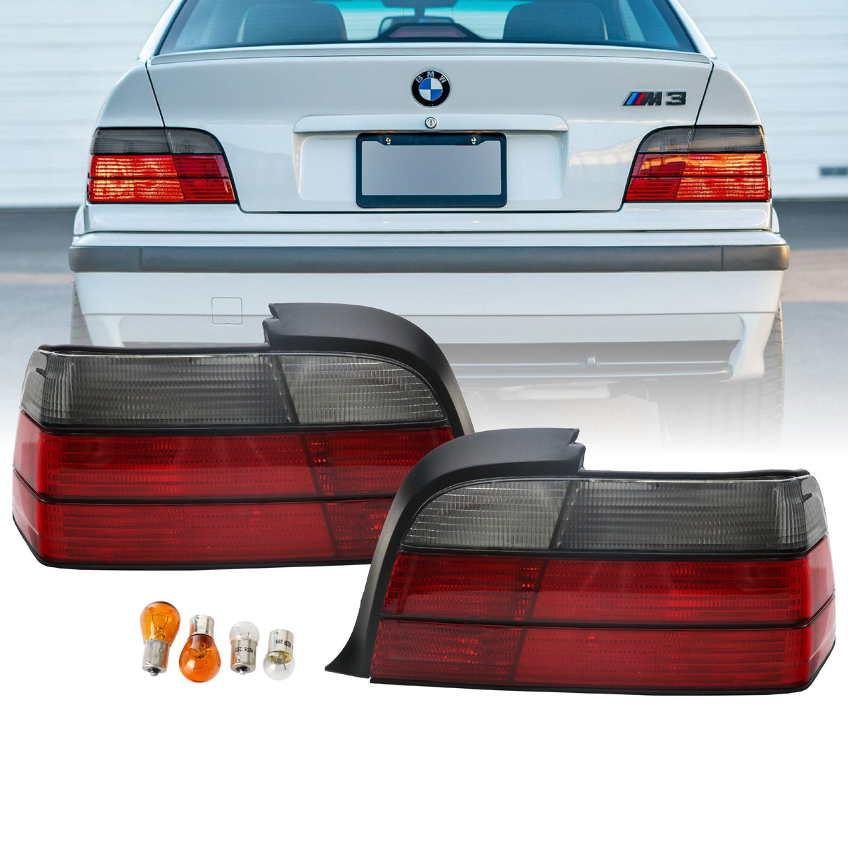 1992-1999 BMW E36 2D/Cabrio Red/Smoke Tail Lights