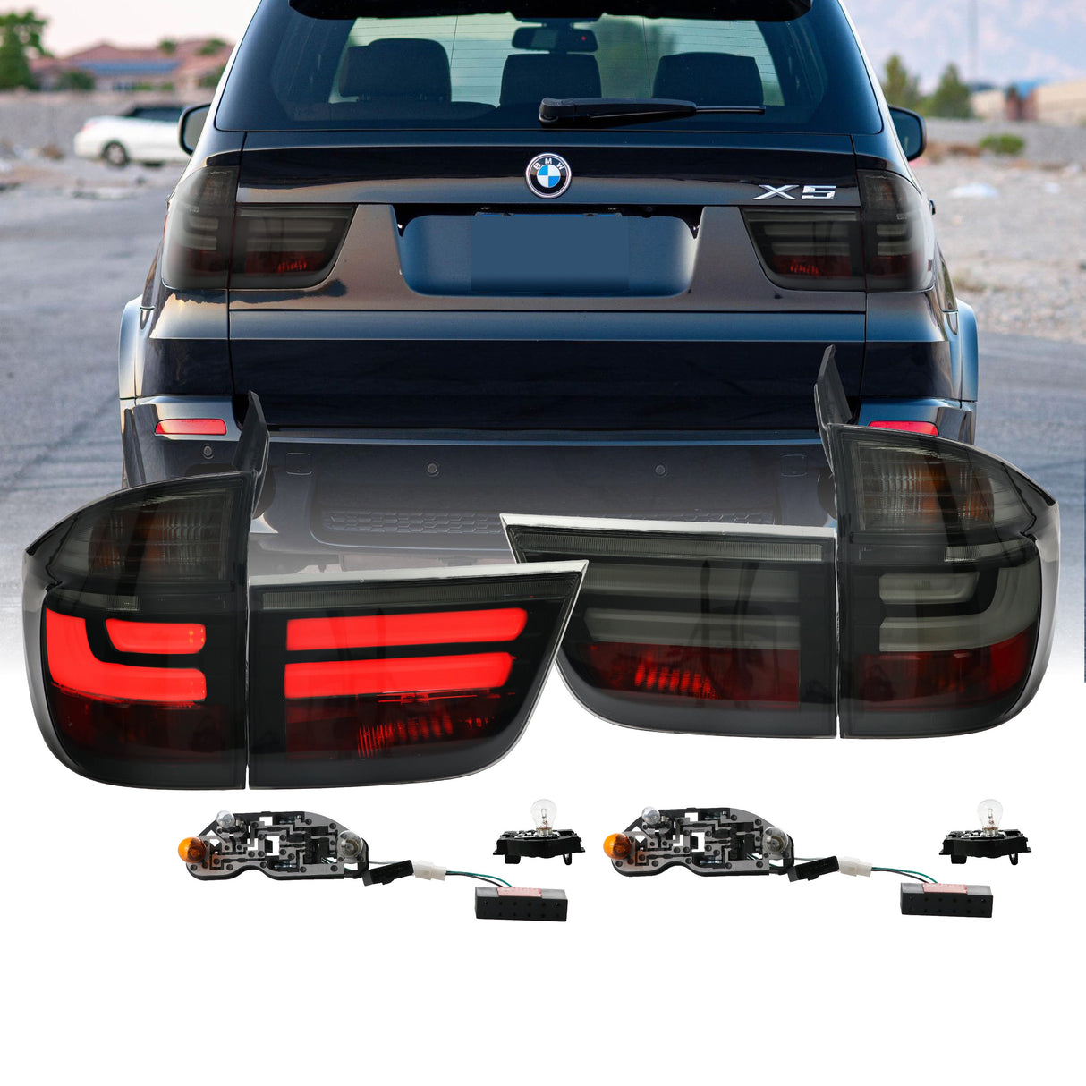 2007-2012 BMW X5 E70 LCI Style Smoke LED Tail Lights