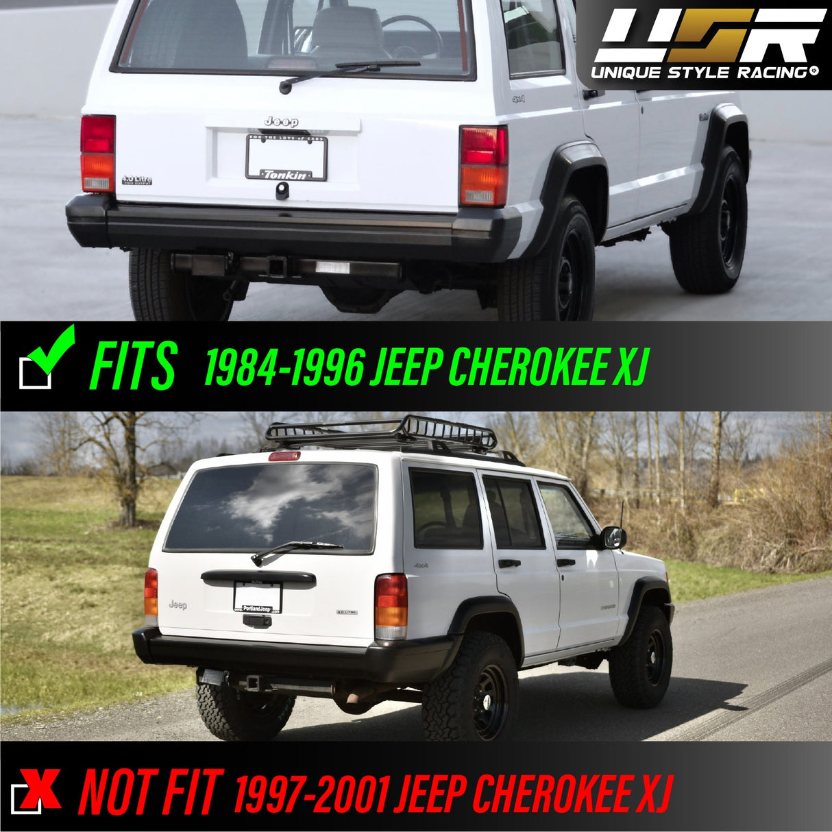 1984-1996 Jeep Cherokee Xj Red/Clear Tail Light