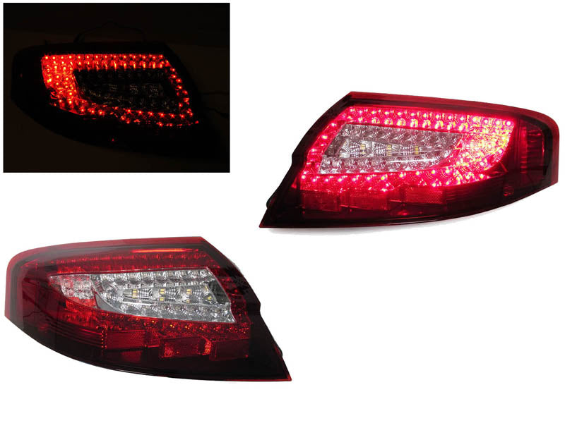 1998-2004 Porsche 996 Turbo & 4S Red/Clear LED Tail Lights