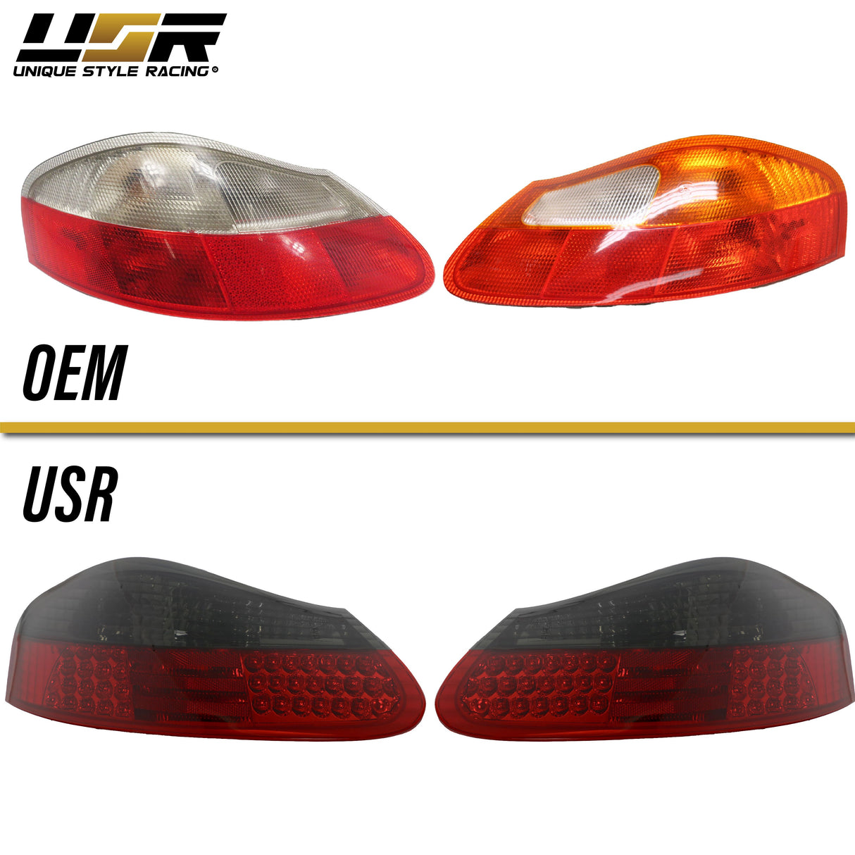 1997-2004 Porsche Boxster LED Red/Smoke Tail Lights