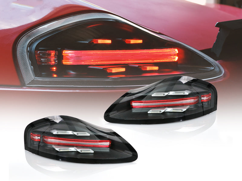 1997-2004 Porsche Boxster 986 Clear/Black Red LED Light Bar Tail Light