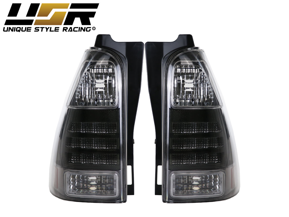 2003-2009 Toyota 4Runner Black Clear LED Tail Lights