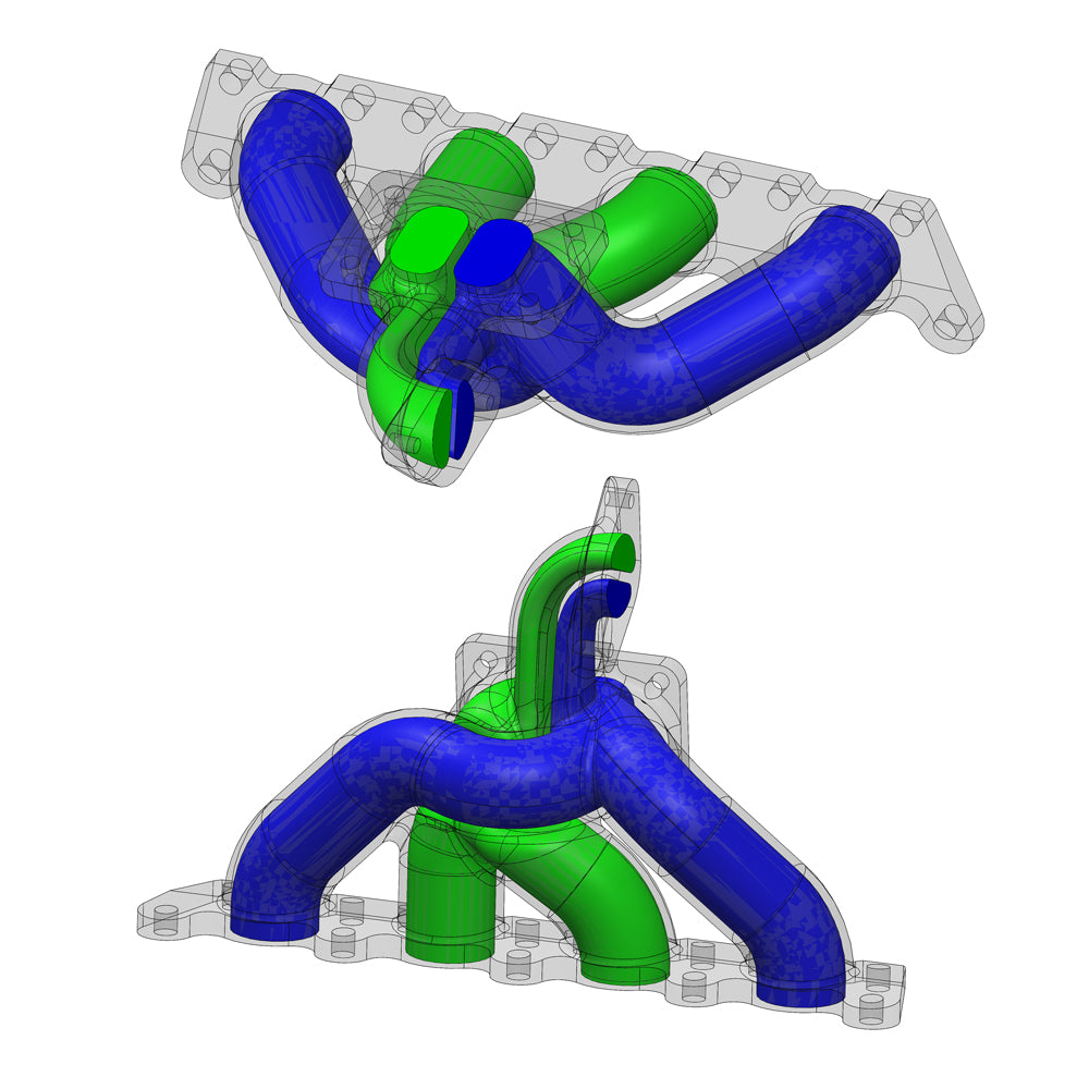 VW MKIV GTI T3 Twin Scroll Top Mount Flange Turbocharger Exhaust Manifold