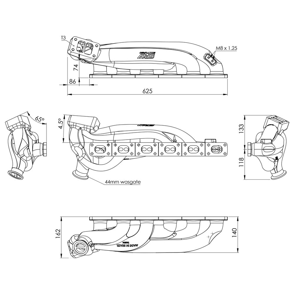 BMW E36 325 328 (M50/M52) TWIN SCROLL TOP MOUNT CAST TURBO MANIFOLD V-BAND WASTEGATE