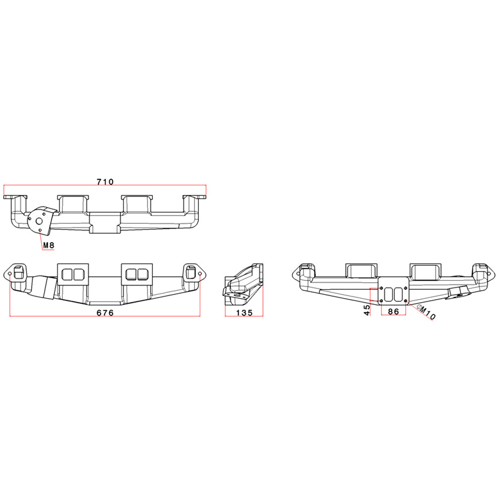 Chevy II 194 / 230 / 250 / 292 inline 6 turbo manifold - T3