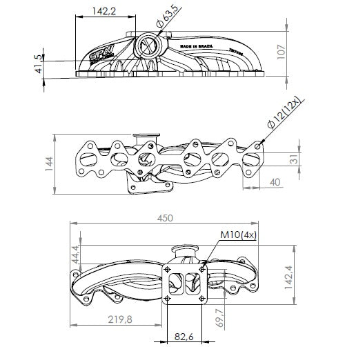 Toyota / Lexus 2JZ-GTE T4 High Performance Twin Scroll Turbo Manifold + intake manifold - 12 Injectors - Black