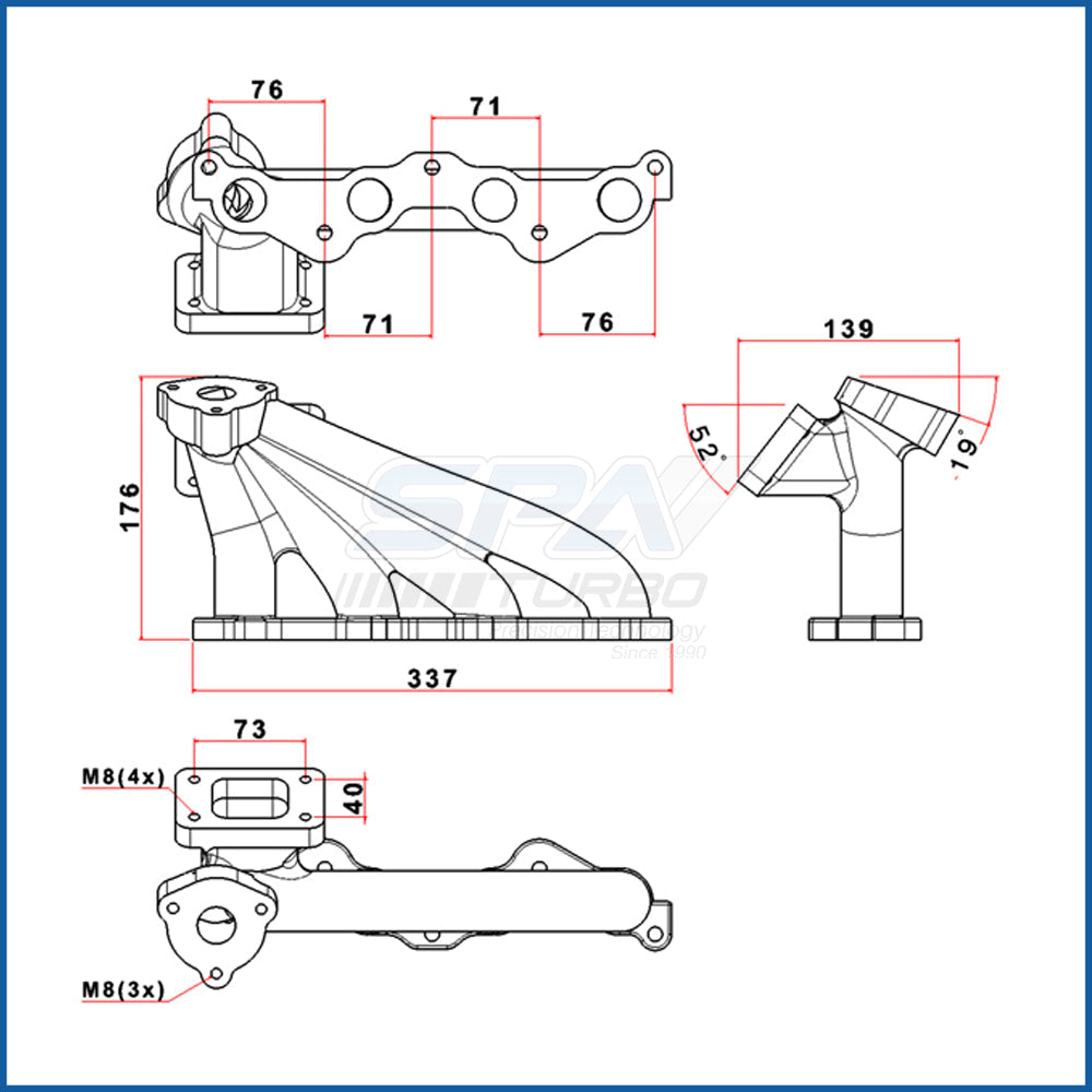 VW Polo G40 T25 turbo manifold w/ external WG