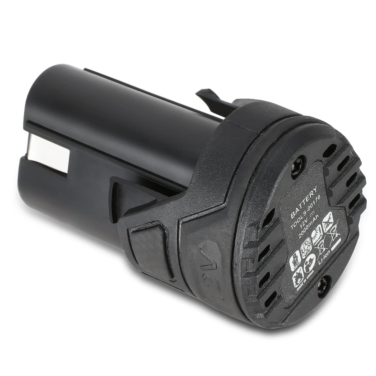 12V 2.0AH Lithium Ion Rechargeable Battery - Black