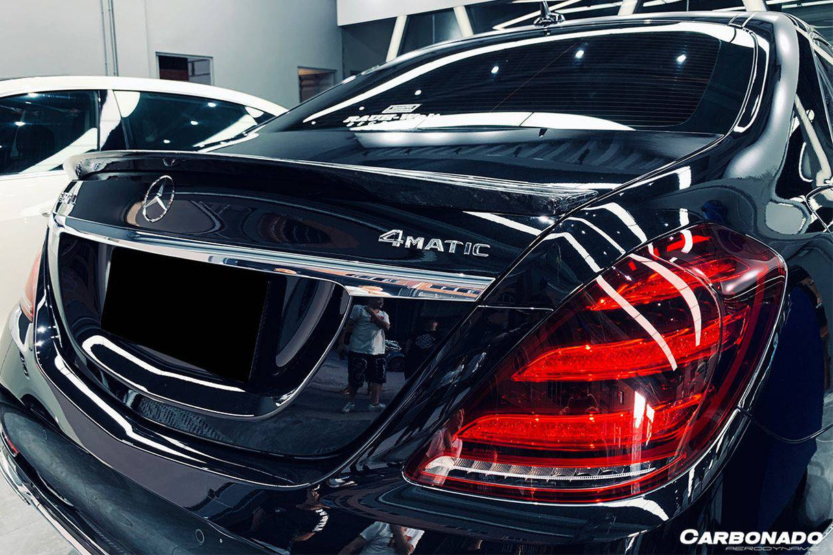 2014-2020 Mercedes Benz S Class W222 Sedan RT Style Carbon Fiber Trunk Spoiler | Fits S450, S550, S560, S63AMG, S65AMG