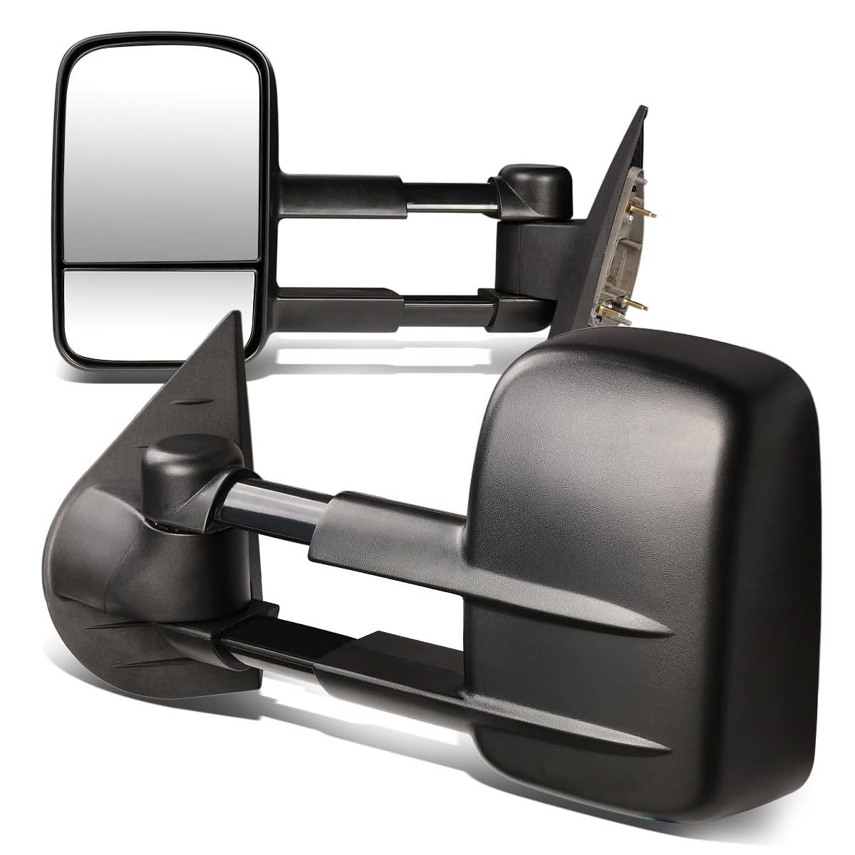 2007-2012 Chevrolet Silverado Towing Mirrors - Manual Black Pair