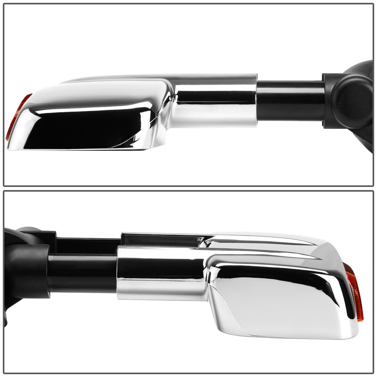 2007-2013 Chevrolet Silverado Towing Mirrors - Manual LED Chrome Pair