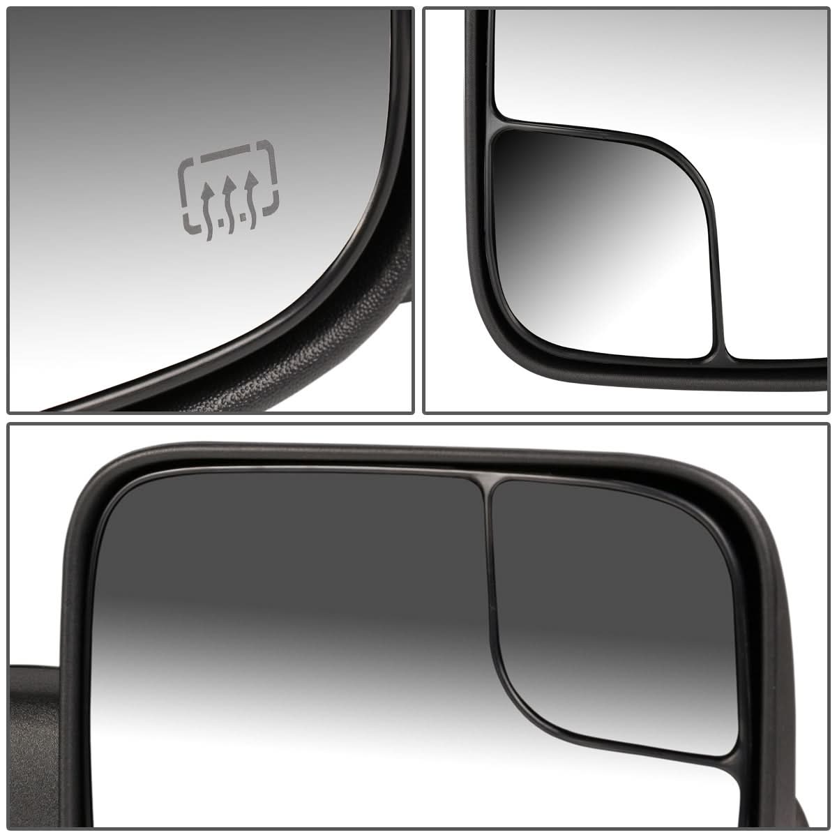02-09 Dodge Ram Towing Mirrors Pair Powered Heated Smoke Signal Black