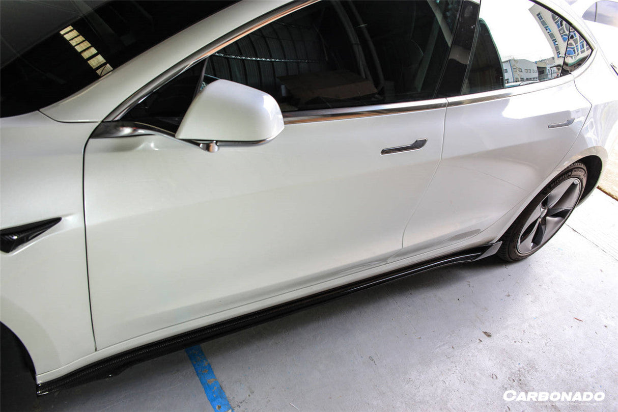 2017-2023 Tesla Model 3 VRS Style Carbon Fiber Side Skirts