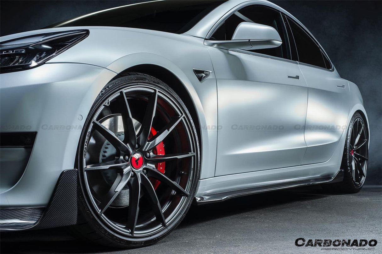 2017-2023 Tesla Model 3 VRS Style Carbon Fiber Side Skirts