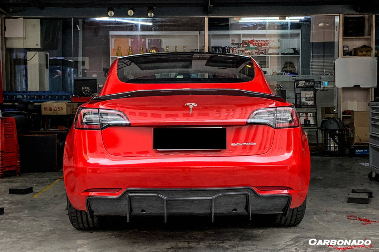 2017-2023 Tesla Model 3 VRS Style Carbon Fiber Trunk Spoiler