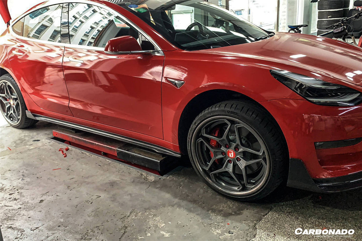 2017-2023 Tesla Model 3 VRS Style Carbon Fiber Side Skirts