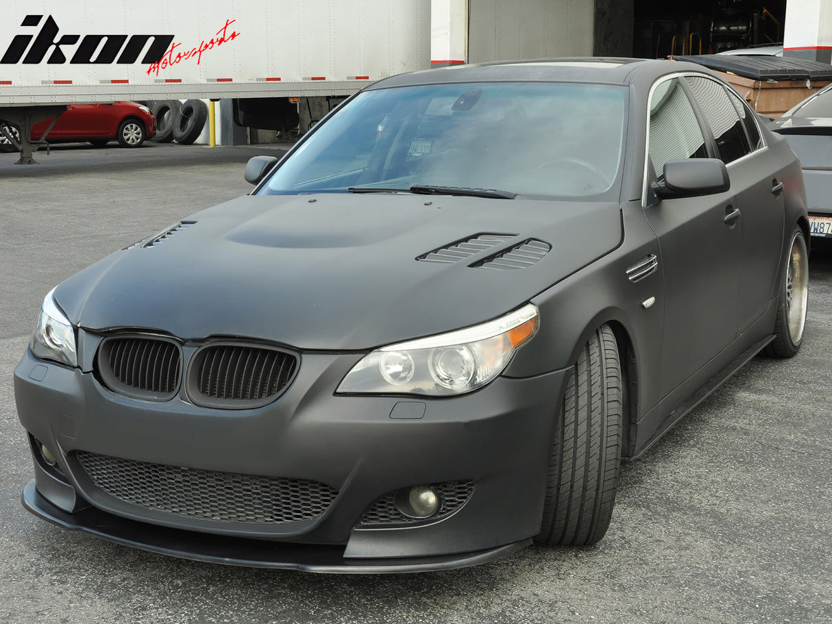 Fits 09-12 BMW E90 328I 335 2 Piece Front Bumper Lip PP + Splitter PU