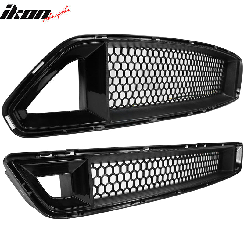 2015-2017 Ford Mustang Front Upper Mesh Grille Smoked DRL Turn Signal
